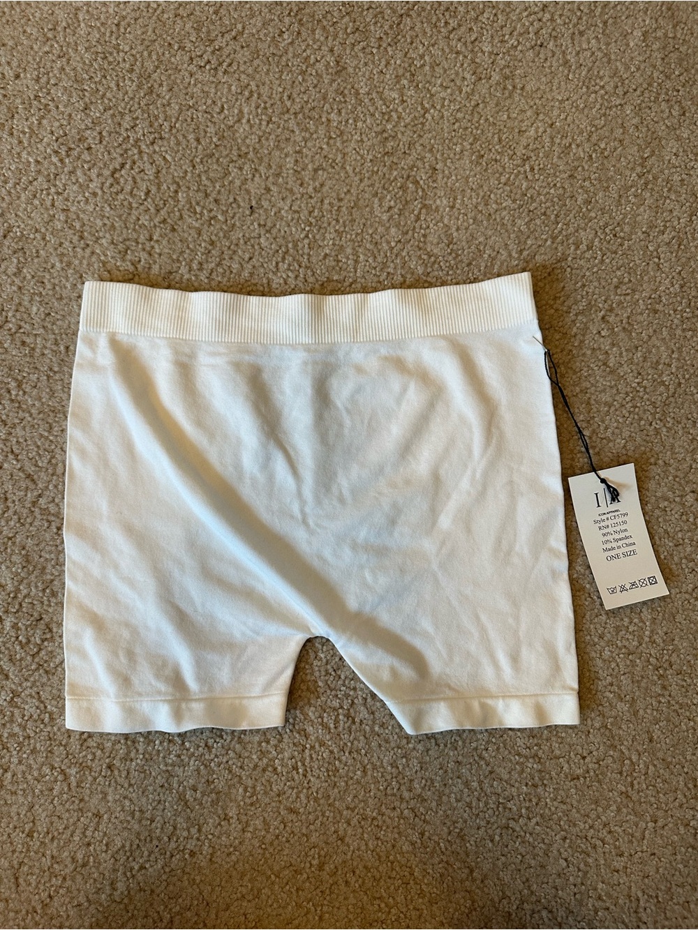 Icon Apparel Seamless White Stretch Bike Shorts